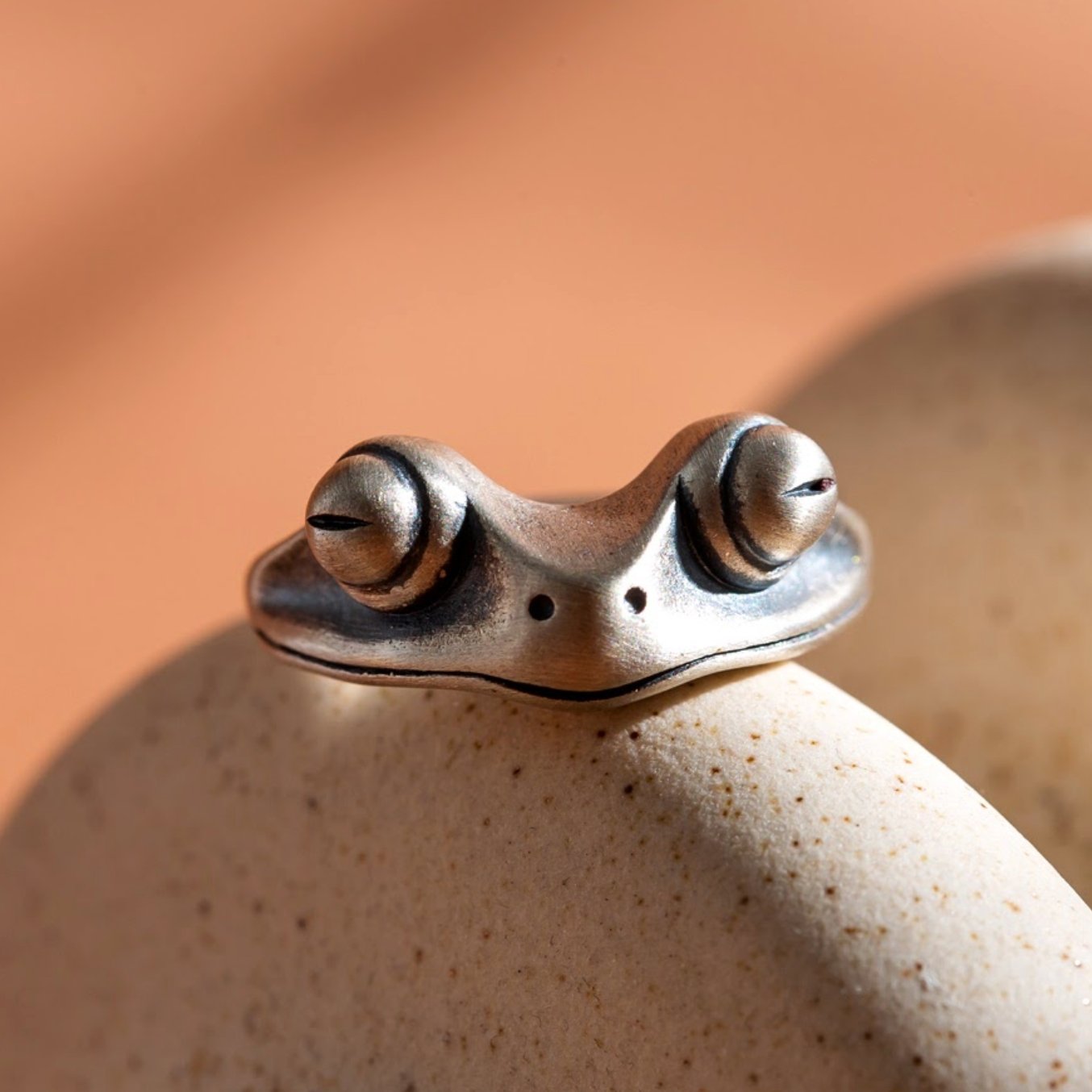 Sterling Silver Grumpy Frog Ring