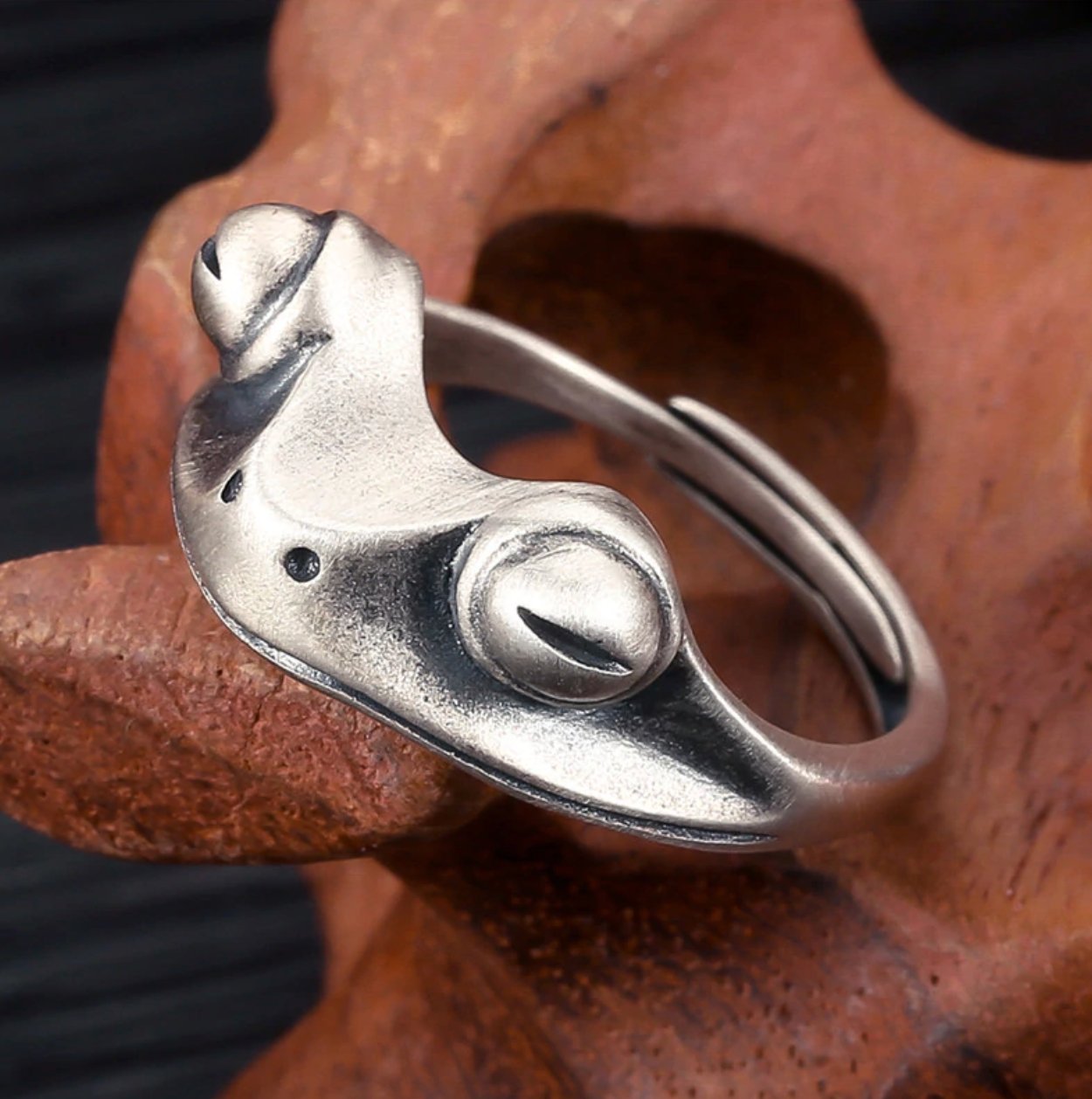 Sterling Silver Grumpy Frog Ring