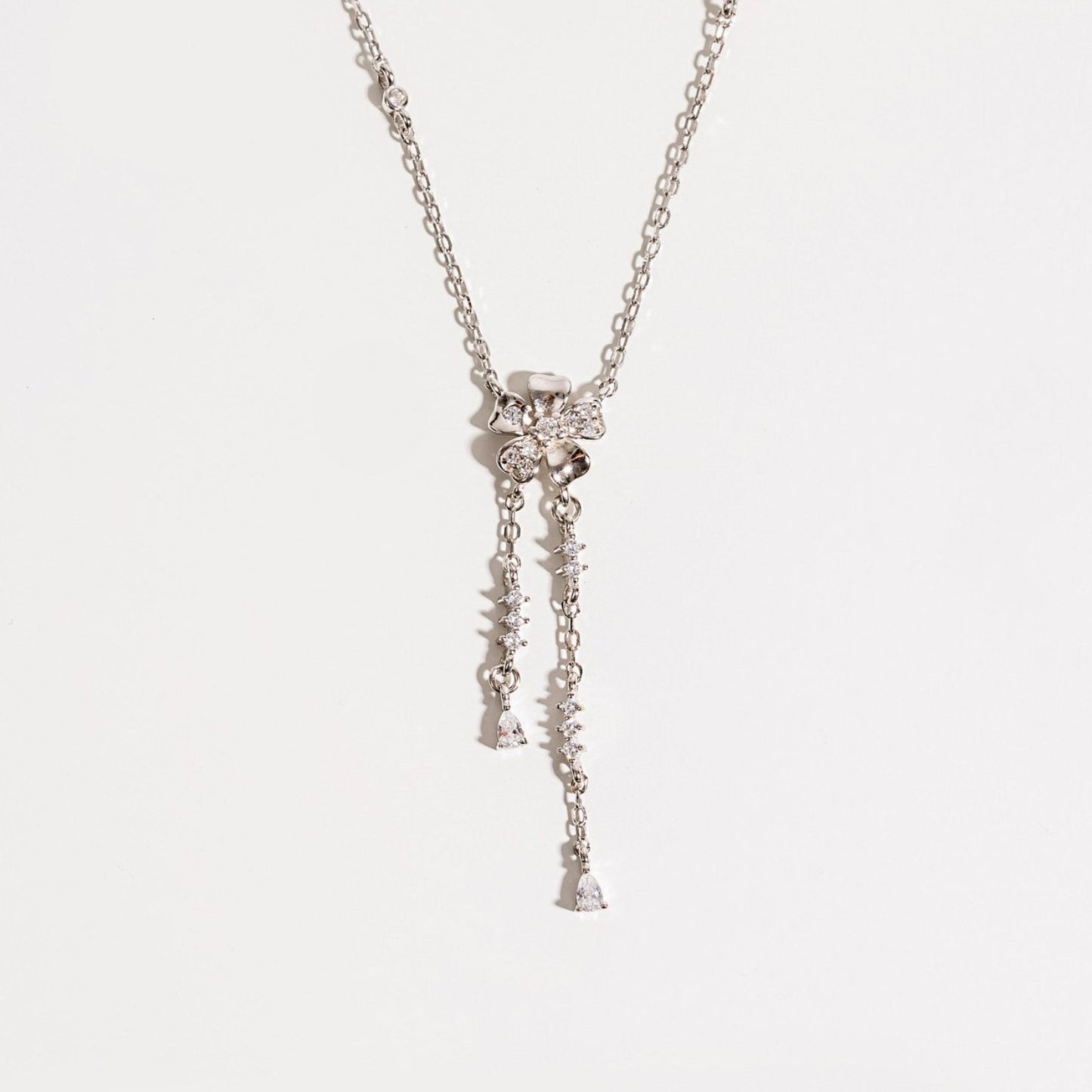 Sterling Silver Petal Tassel Necklace