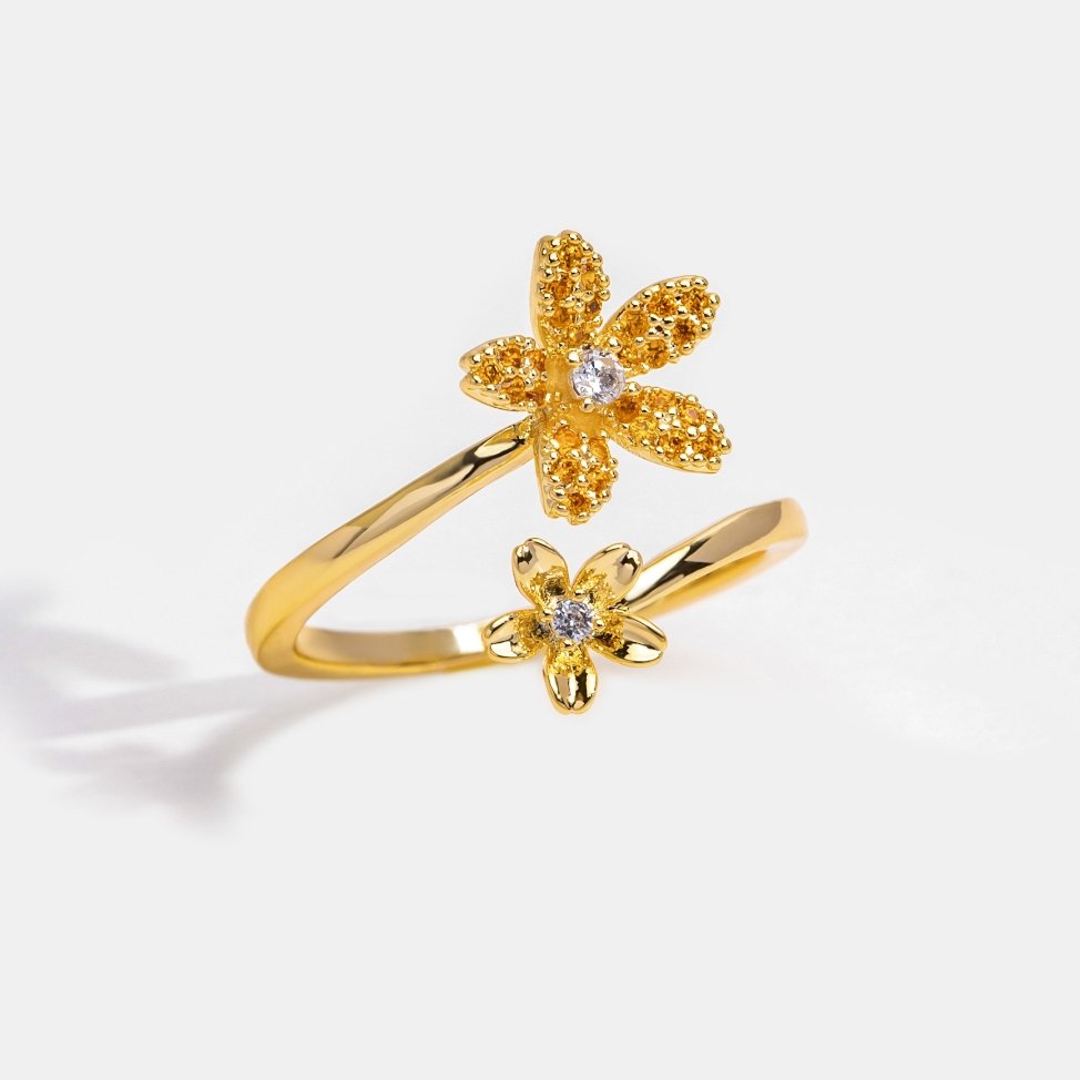 Summer Nights Crystal Flower Ring