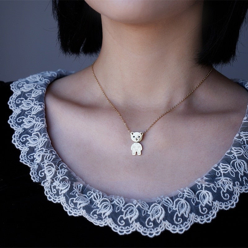 Teddy Bear Pendant Necklace