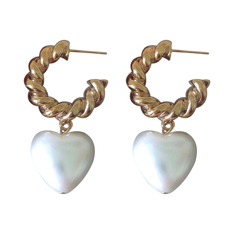 Boucles d'oreilles créoles cœur torsadé