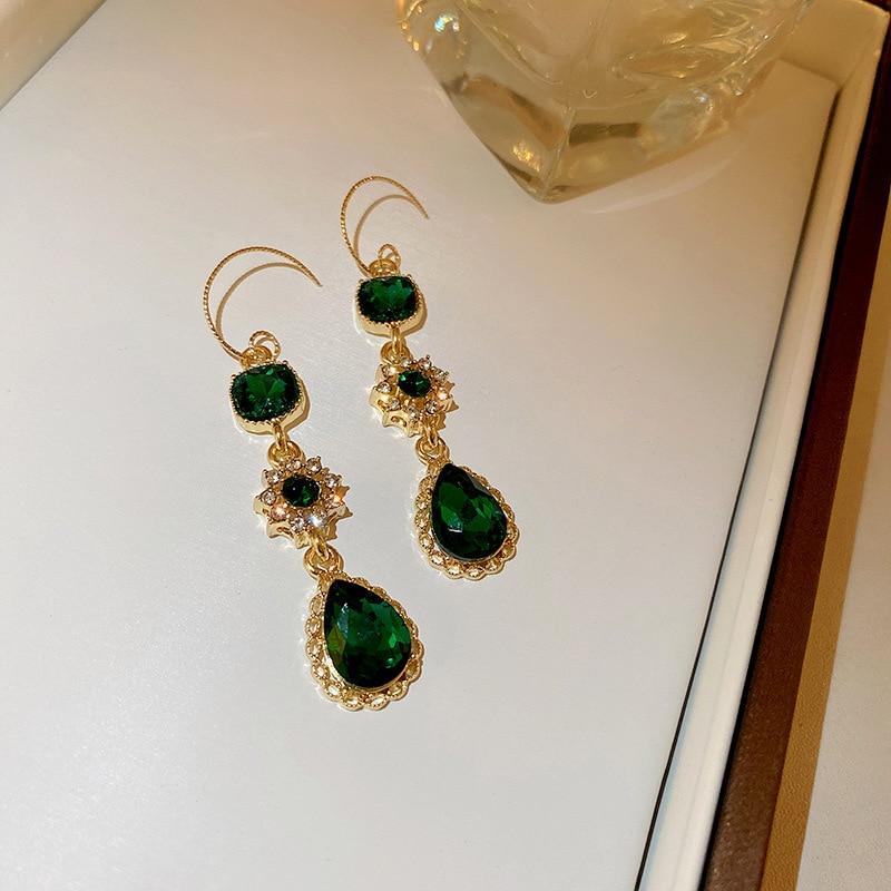 Valentina Emerald Crystal Earrings