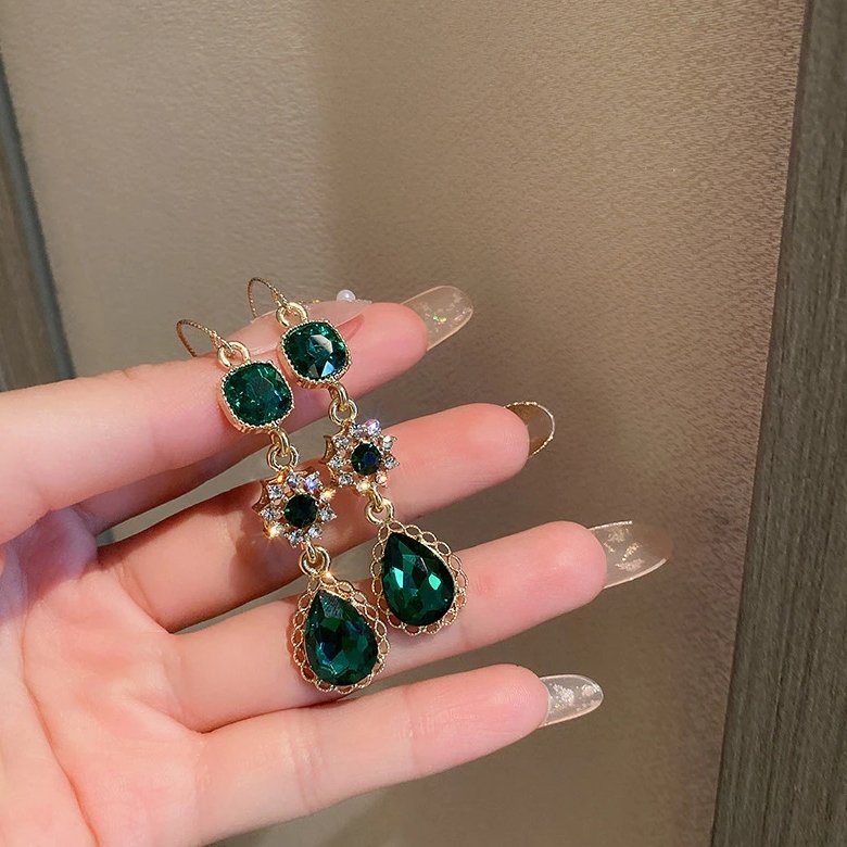 Valentina Emerald Crystal Earrings