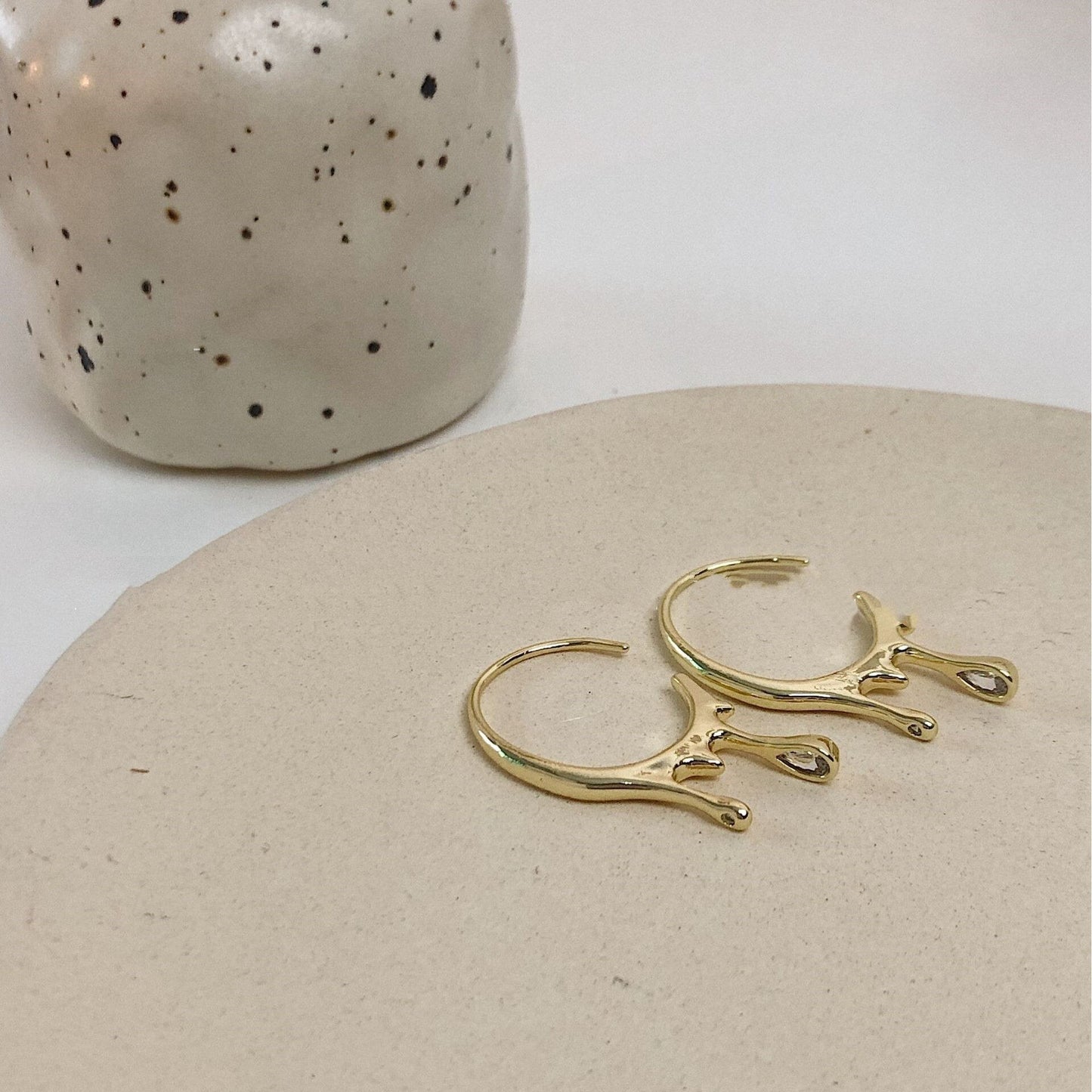 Vera Gold Drip Hoop Earrings