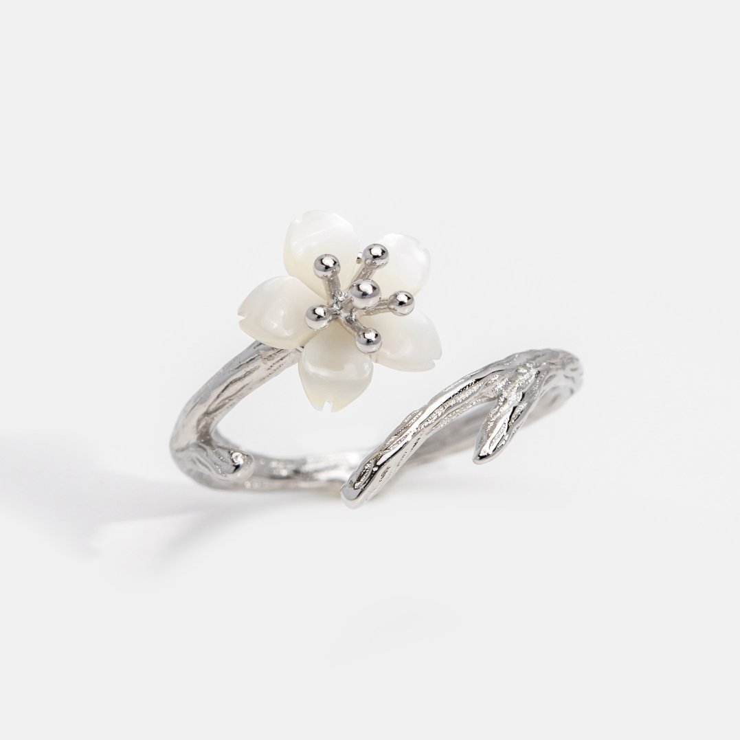 White Cherry Blossom Ring