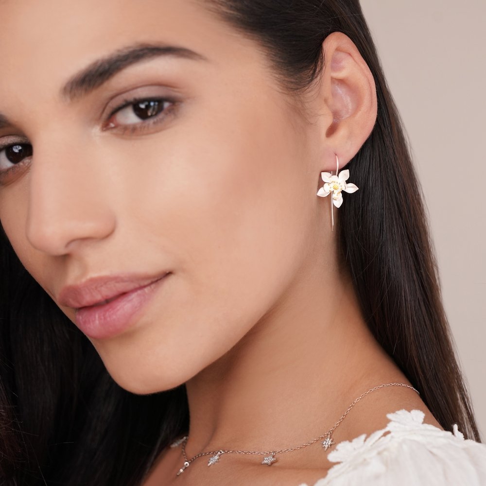 Wild Lotus Flower Drop Earrings