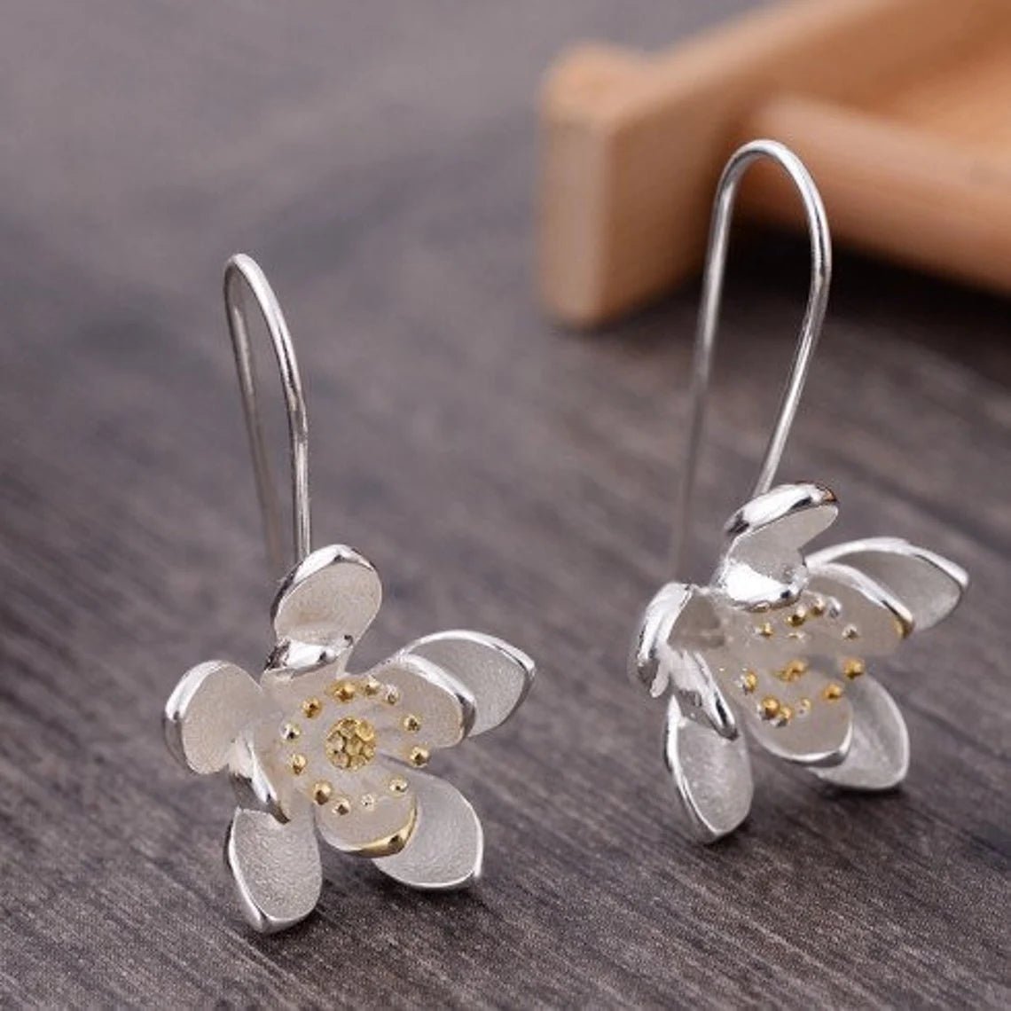 Wild Lotus Flower Drop Earrings