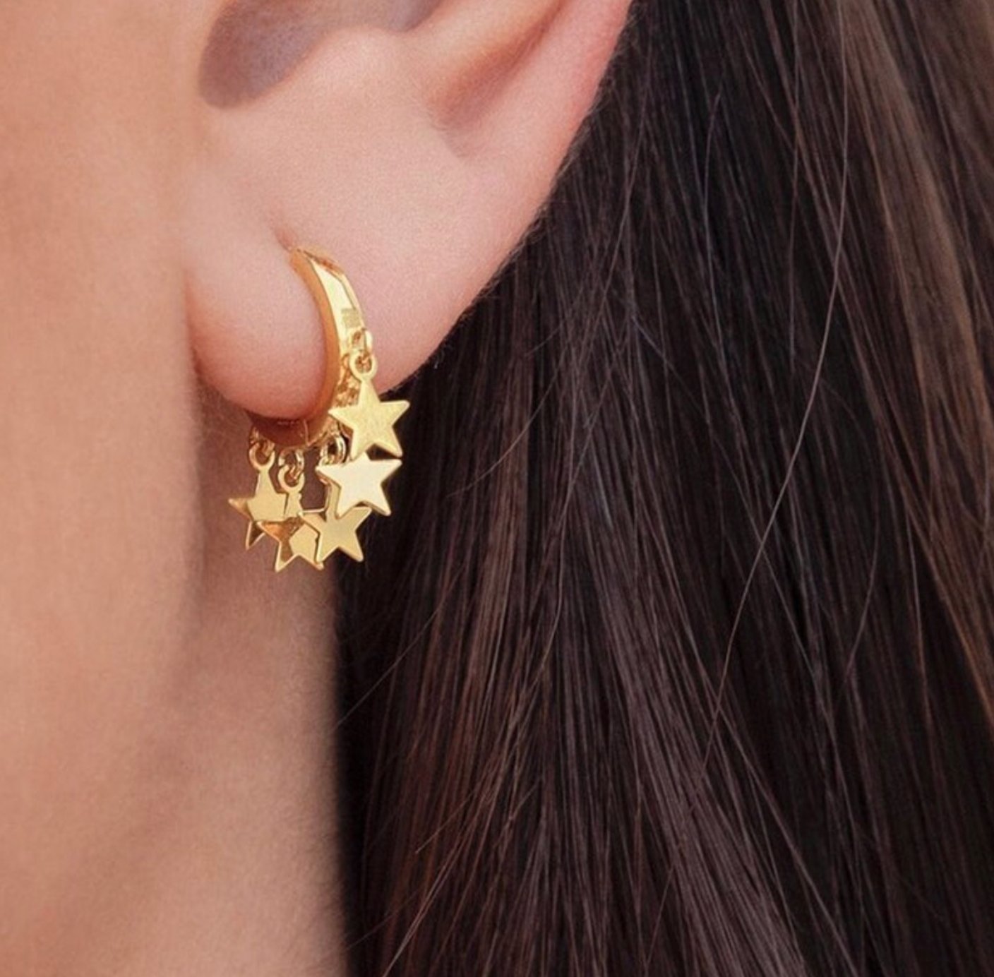 Wishing Star Hoop Earrings