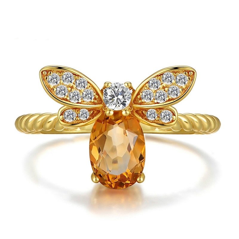 Bague Abeille Cristal Jaune