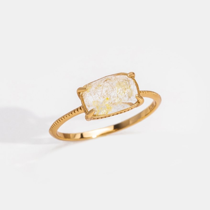 Bague en cristal de quartz jaune