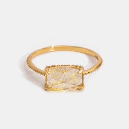 Bague en cristal de quartz jaune