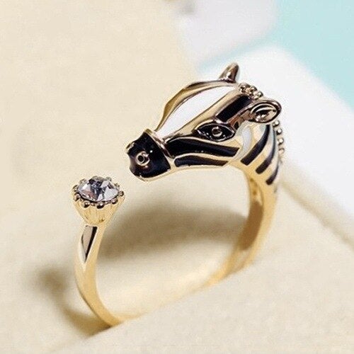 Zebra Crystal Ring