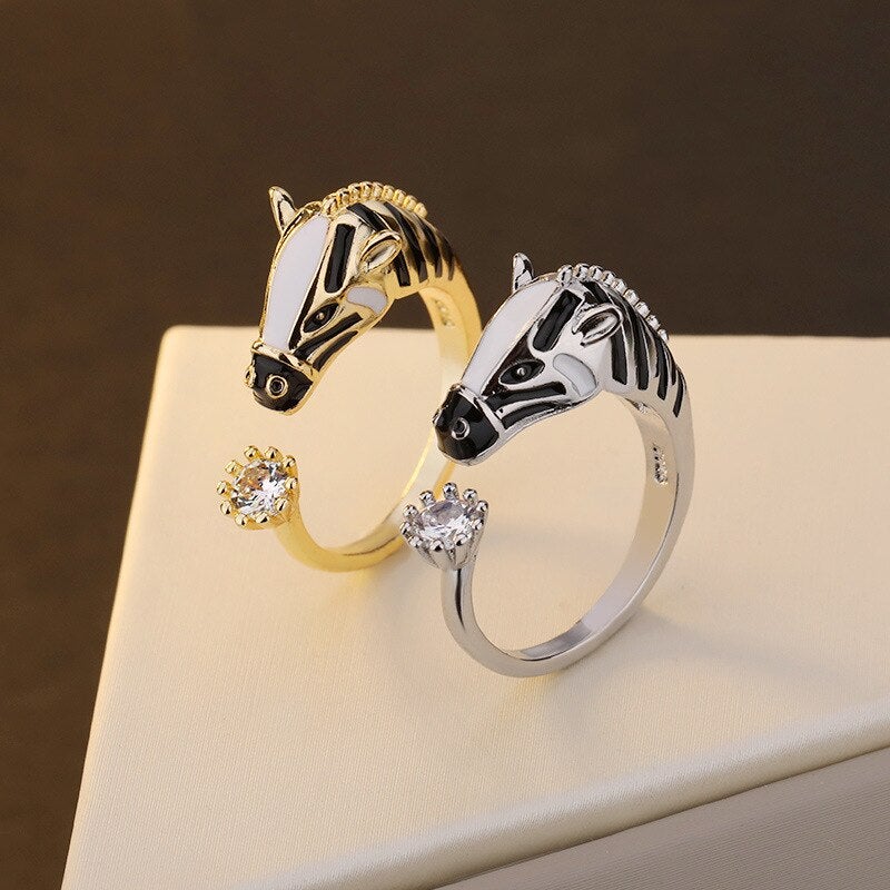 Zebra Crystal Ring